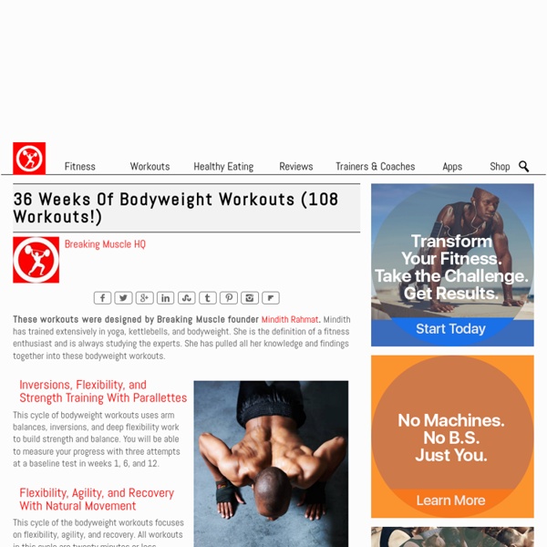 18 Weeks of Free Bodyweight Workouts (54 Workouts!)