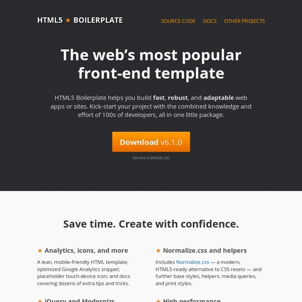 HTML5 Boilerplate - A rock-solid default template for HTML5 awesome.