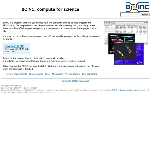 BOINC: compute for science