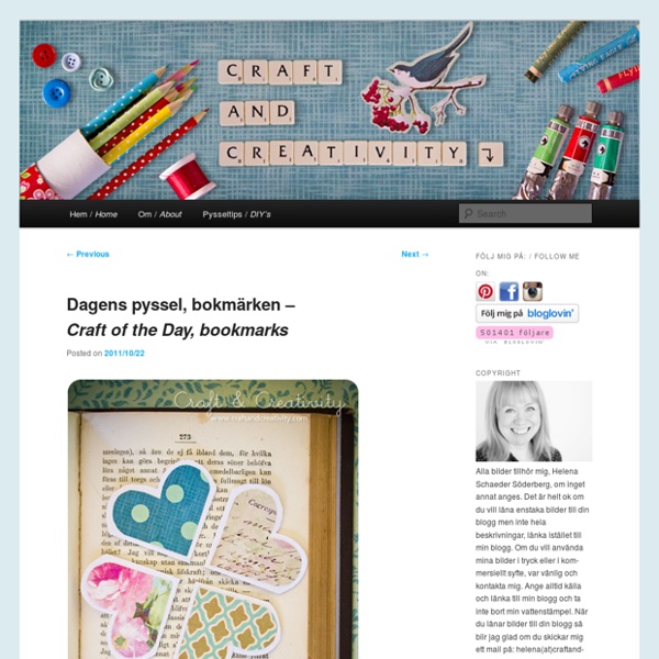 Bokmärken – Craft of the Day, bookmarks