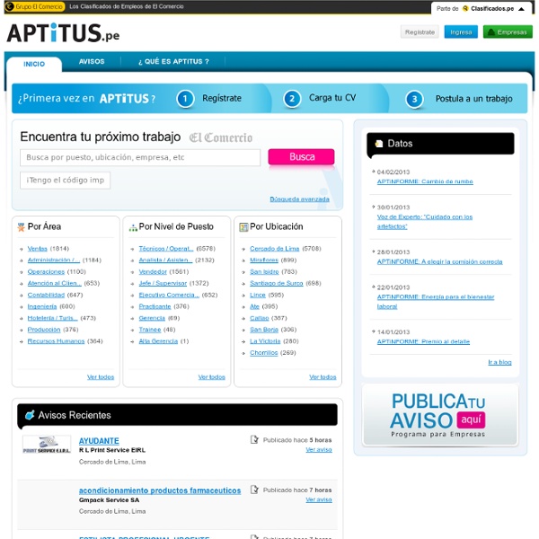 APTiTUS.pe - Aptitus, Los clasificados de Empleos de El Comercio
