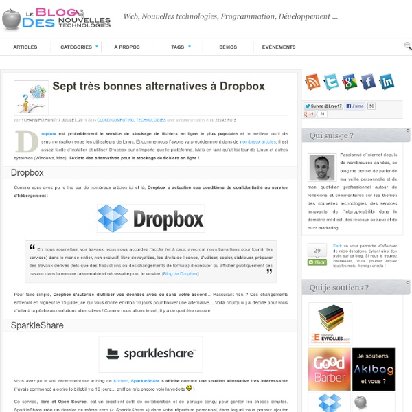 Sept très bonnes alternatives à Dropbox