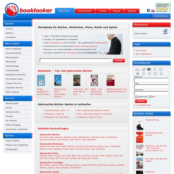 Booklooker.de: gebrauchte Bücher kaufen und verkaufen, Hörbücher, CDs, Filme und Spiele