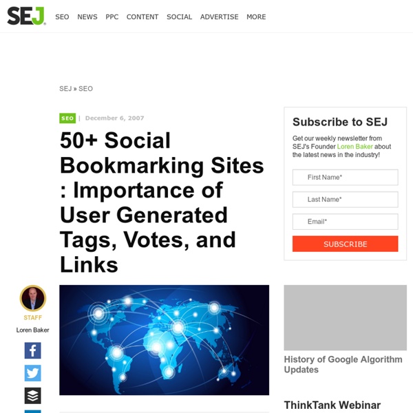 50+ Social Bookmarking Sites : Importance of User Generated Tags, Votes and Links