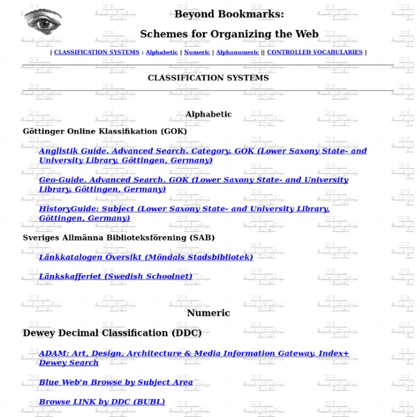 Beyond Bookmarks: Schemes for Organizing the Web