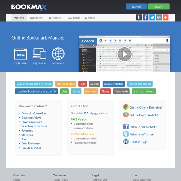 Bookmax - Online Bookmark Manager