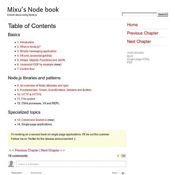 Table of Contents - Mixu's Node book - Mixu's Node book