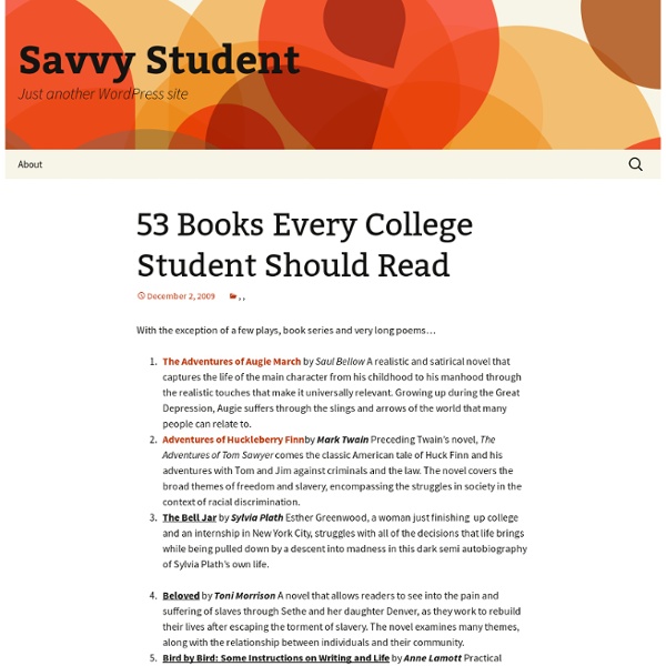 53 Books Every College Student Should Read