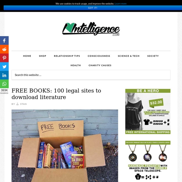 I heart intelligence FREE BOOKS: 100 legal sites to download literature