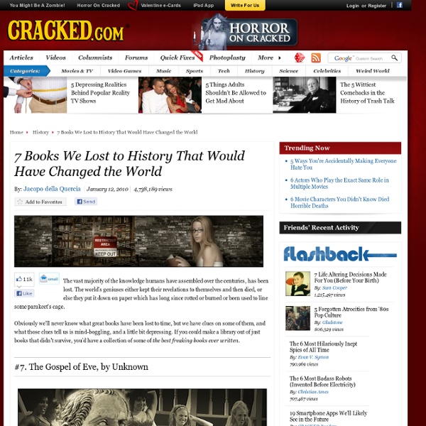 7 Books We Lost to History That Would Have Changed the World