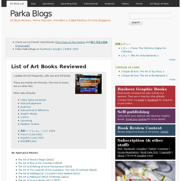 List of Art Books Reviewed