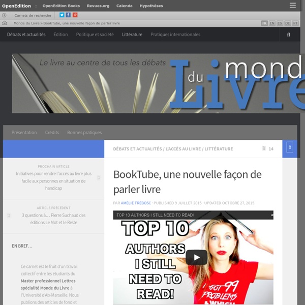 BookTube, une nouvelle façon de parler livre – Monde du Livre