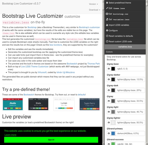 Bootstrap Live Customizer v3.3.7