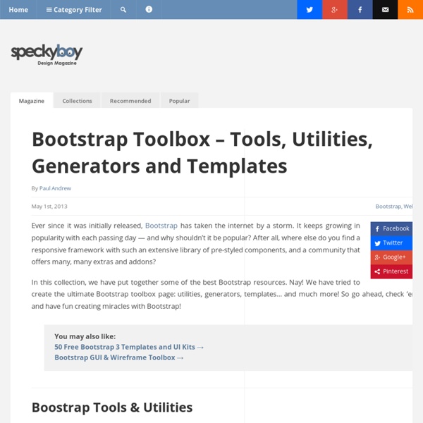Bootstrap Toolbox - Tools, Utilities, Generators and Templates