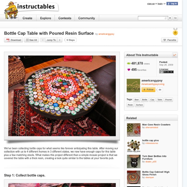 Bottle Cap Table with Poured Resin Surface - StumbleUpon