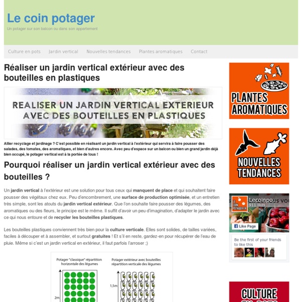 Réaliser un jardin vertical extérieur avec des bouteilles en plastiques