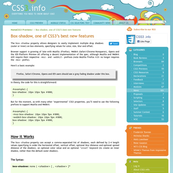 Box-shadow, one of CSS3′s best new features