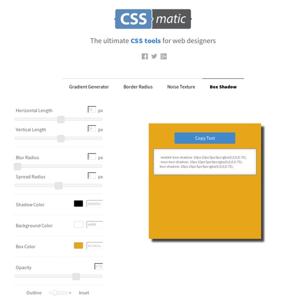 Box Shadow CSS Generator