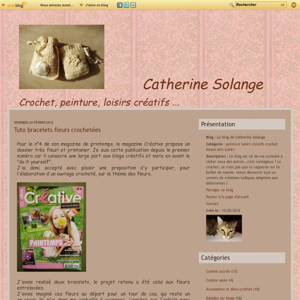Tuto bracelets fleurs crochetées - Le blog de Catherine Solange