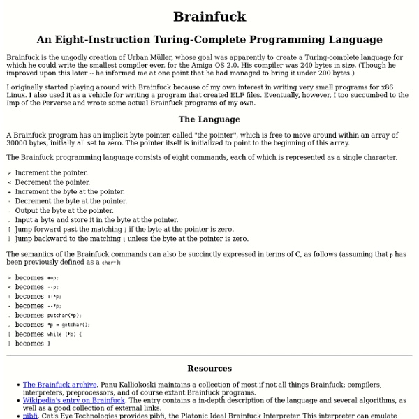 The Brainfuck Programming Language