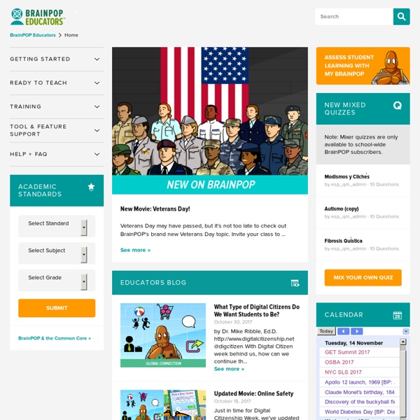 BrainPOP Educators Homepage: Free Tips, Tools, & Resources