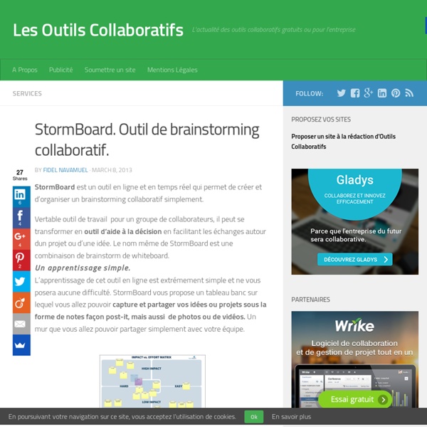 StormBoard. Outil de brainstorming collaboratif