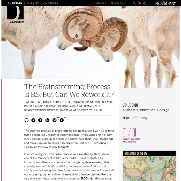 The Brainstorming Process Is B.S. But Can We Rework It?