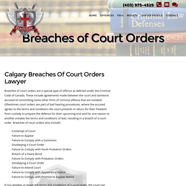 Breaches of Court Orders