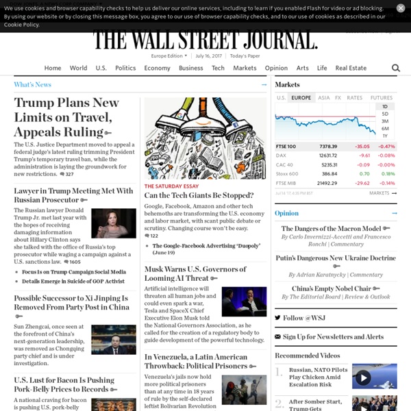 The Wall Street Journal & Breaking News, Business, Financial and Economic News, World News and Video