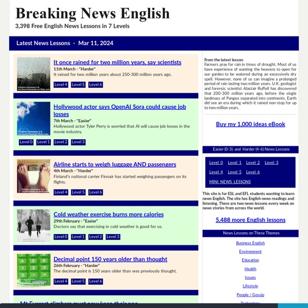 Breaking News English Lessons Easy English News Pearltrees