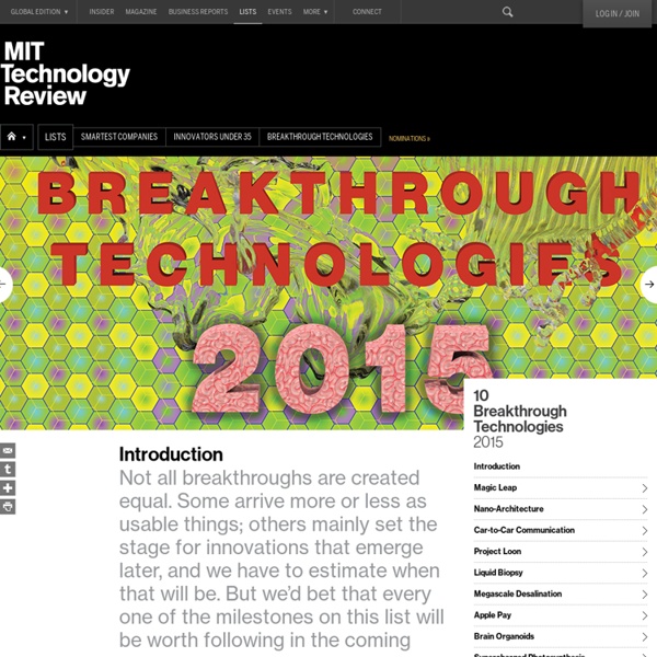 10 New Breakthrough Technologies 2015