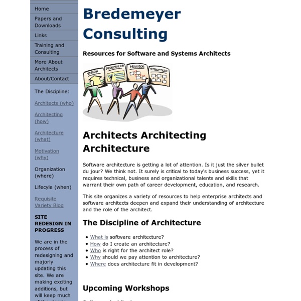 Enterprise Architecture, Software Architecture, Architects, and Architecting