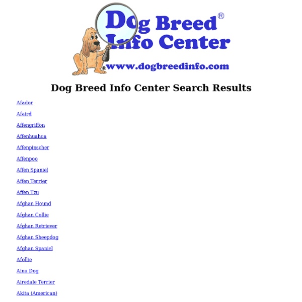 Dog Breed Info Center Search Results