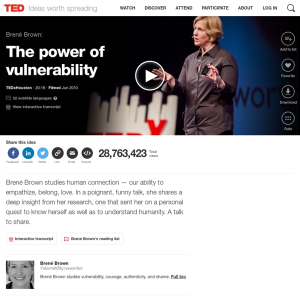 TED >>Brené Brown: The power of vulnerability