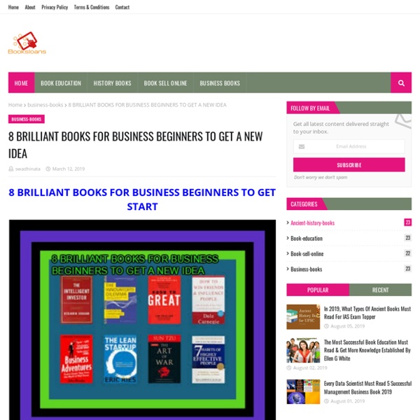 8 BRILLIANT BOOKS FOR BUSINESS BEGINNERS TO GET A NEW IDEA