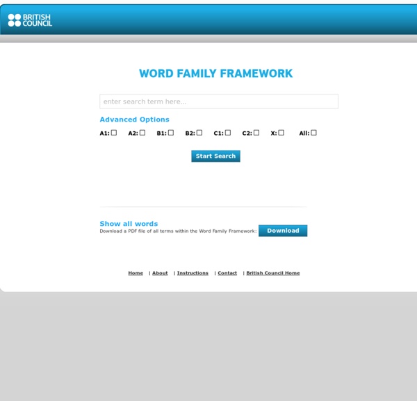 British Council - Word Family Framework