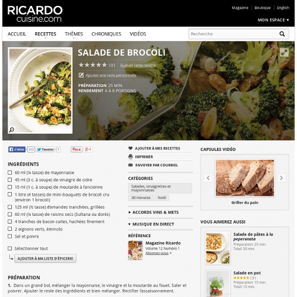 Salade de brocoli Recettes