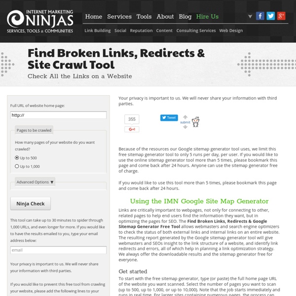 Find Broken Links, Redirects & Site Crawl Tool