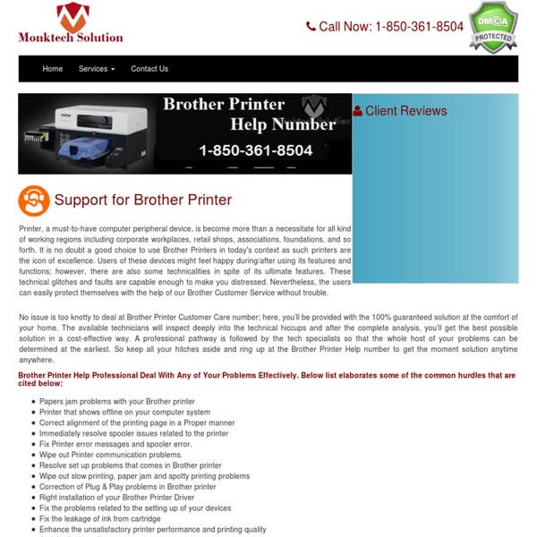 Ring on Brother printer customer service number 1-806-576-2624