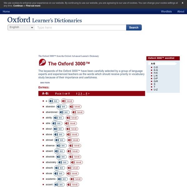 OxfordLearnersDictionaries: 3000 words