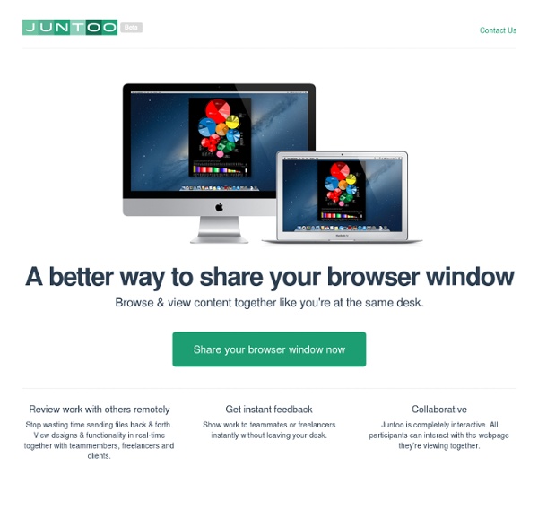 Juntoo - partage de la fenêtre du navigateur pour la collaboration à distance