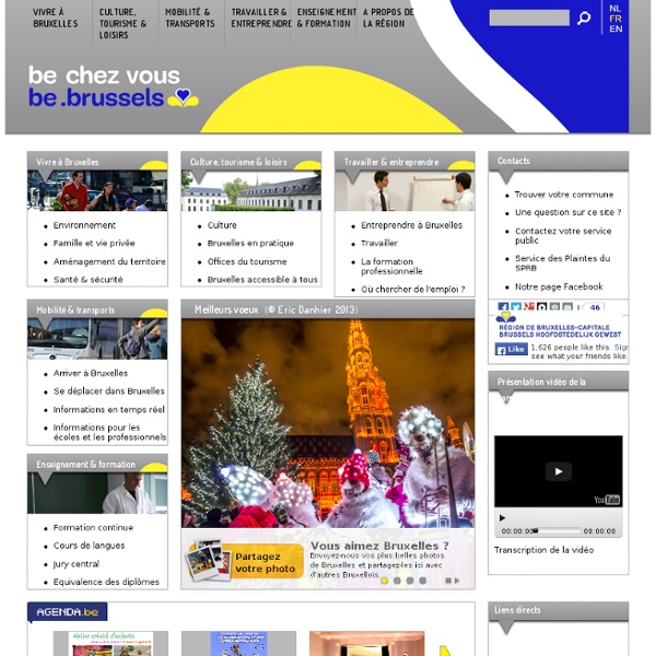 Page d'accueil du portail de la Région de Bruxelles-Capitale — Région de Bruxelles-Capitale