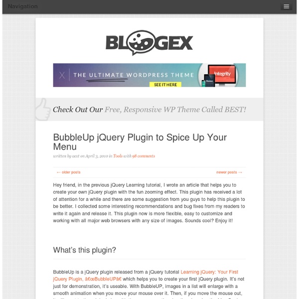BubbleUp jQuery Plugin to Spice Up Your Menu
