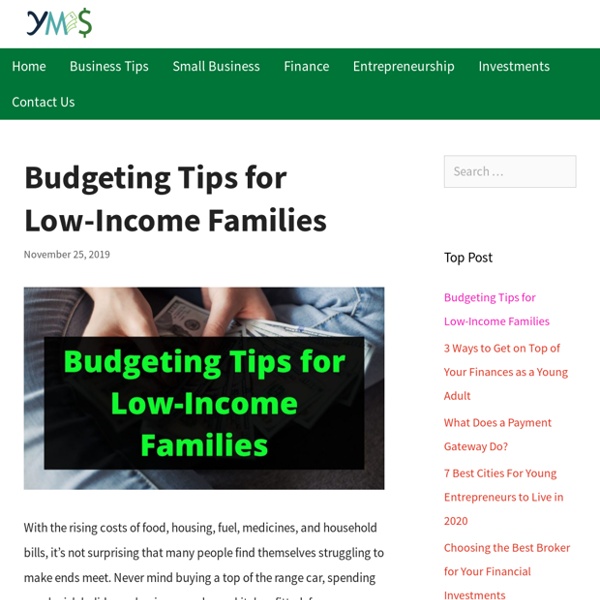 Budgeting Tips for Low-Income Families