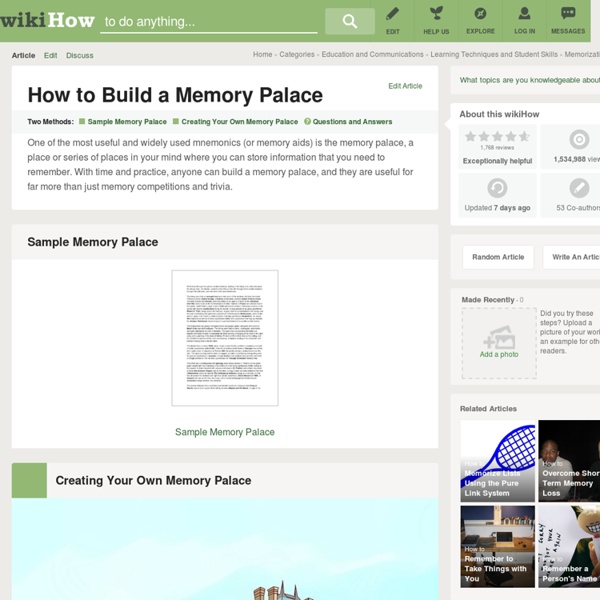 How to Build a Memory Palace (with Sample)