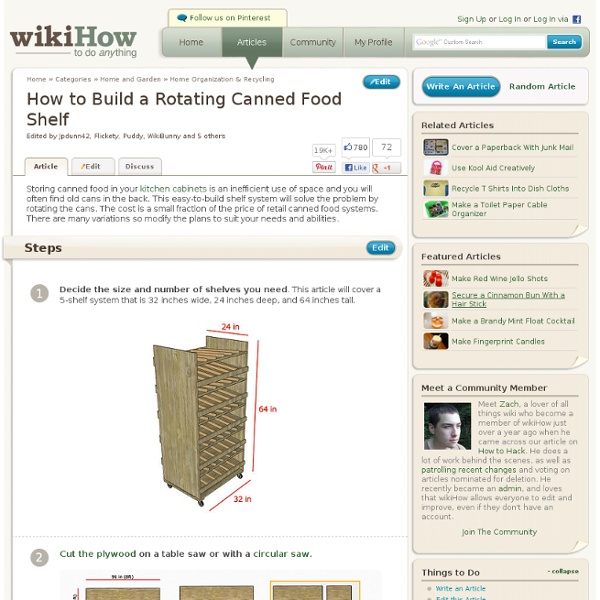 How to Build a Rotating Canned Food Shelf: 17 steps