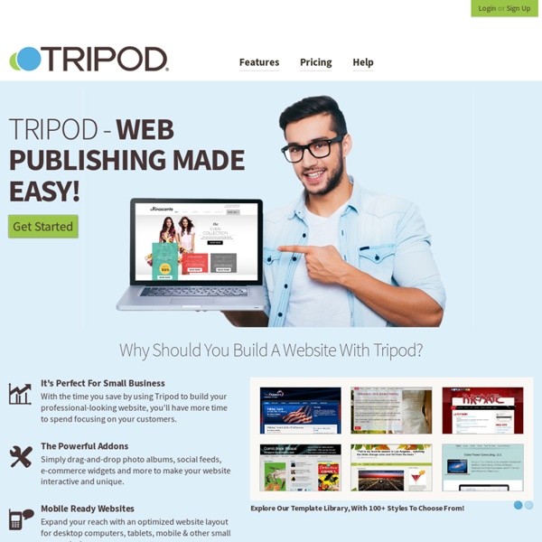 Tripod - Succeed Online - Excellent web hosting, domains, e-mail and an easy website builder tool