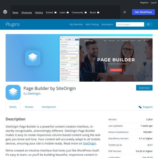 Page Builder by SiteOrigin — WordPress Plugins