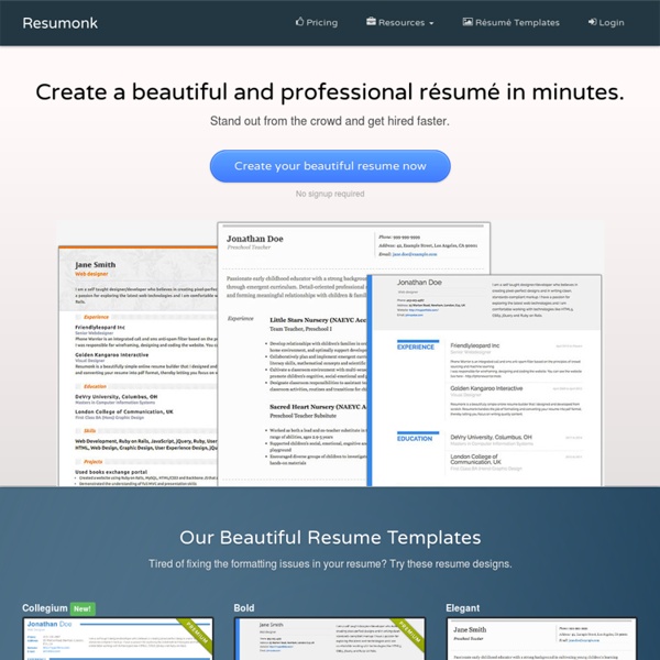 Beautifully Simple Online Resume Builder