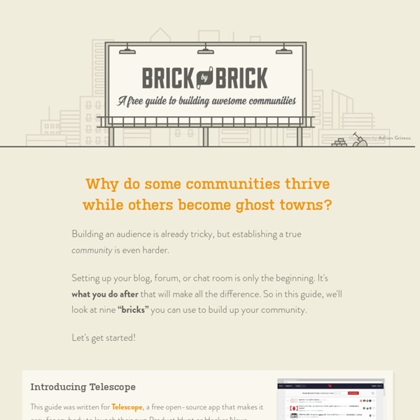 Brick By Brick: A free guide to building awesome communities